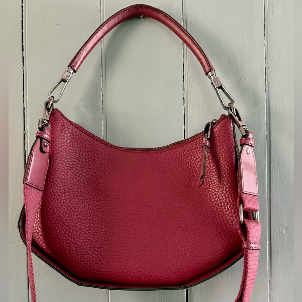 BNWOT- Calvin Klein Burgundy Pebbled Leather Shoulder Bag